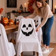thumbnail image 4 of Halloween Ghost Decor 79 Inch Dining Chair Cover Spooky Jack O Lantern Face Halloween Decor for Indoor Home Party Halloween Home Decor Accent, 1 Pack, 4 of 7