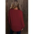 thumbnail image 3 of Women's Faux Knit Jacquard Puffy Long Sleeve Top, 3 of 5