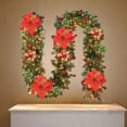 thumbnail image 6 of 5.9FT Christmas Garland with Lights,Prelit Christmas Garland for Mantle,Christmas Norfolk Garland,Christmas Garlands for Decoration,Christmas Decoration PVC Pines Needles Ornament of Christmas Vines, 6 of 9