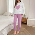 thumbnail image 2 of Enjoytime Women's 2 Piece Outfits 2025 Fall Winter Print Long Sleeve Pullover Tops and Long Pants Casual Warm Tracksuit Hot Pink XL, 2 of 4