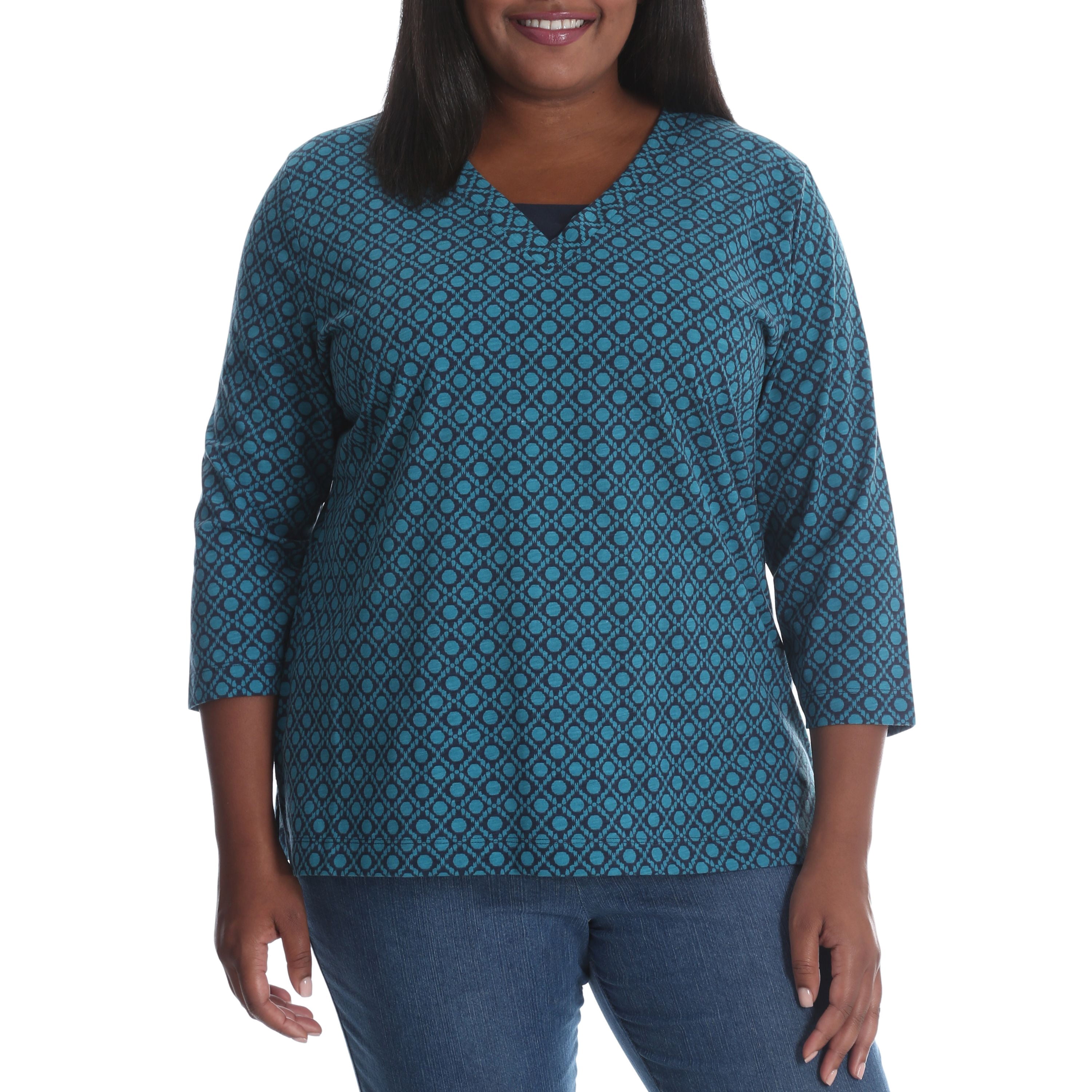 Women's Plus Comfort Collection Classic 3/4 Sleeve Knit Top