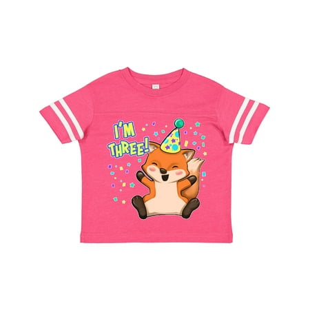 

Inktastic I m Three!- Cute Fox Birthday Gift Toddler Boy or Toddler Girl T-Shirt