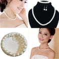 thumbnail image 1 of Fiudx Conjunto de Joyería Nupcial, Elegante Collar, Pendientes y Pulsera, Dije de Perlas de Imitación, Accesorio Versátil para Bodas y Fiestas, Regalo Perfecto para Mujeres, Realza Tu Estilo., 1 of 6