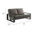 thumbnail image 4 of Lounge Loveseat Sofa, Gray, Aluminum, Outdoor Patio Balcony Cafe Bistro Garden Hospitality Restaurant, Modern Contemporary, HB37965, 4 of 9