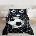 thumbnail image 2 of jejeloiu Soccer Sport Game Full Size Comforter Sets,Football Gaming Lovers Bedding Sets For Boys Kids Reversible 3-Piece, 2 of 8