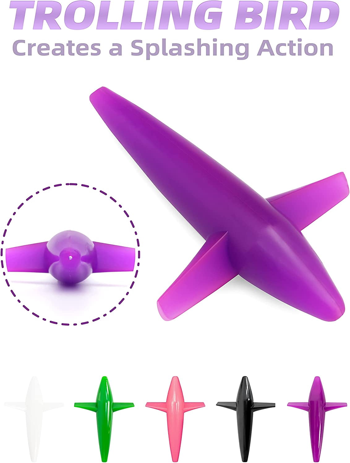 BLUEWING Daisy Chain Big Game Daisy Bird Bulb Squid Trolling Bird Tuna Lures Fishing Teasers for Marlin Sailfish Fishing Black/Purple