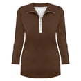 thumbnail image 3 of T Shirts For Women Womens Tops V Neck 3/4 Sleeve Tops Quarter Zip Collared Shirts Shirts Summer Tees, 3 of 3