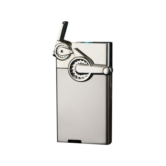 openpig Vintage Metal Torch Lighter with Flame Adjustable, Refillable Antique Lighter, Candles Outdoor Hiking Gear(No Butane Fuel) (Gray)