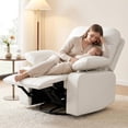 thumbnail image 3 of LAZZO Recliner Chair with Adjustable Armrests, Oversized 360° Swivel Chair for Nursery & Living Room, White, 3 of 8