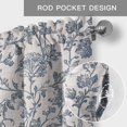 thumbnail image 3 of Blue Floral Kitchen Valances for Windows, Farmhouse Vintage Flower Leaf Botanical Bathroom Window Valances 42x12 Inch Rod Pocket Window Treatments Valance Curtains for Living Room Bedroom Decor, 3 of 9