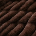 thumbnail image 4 of Battilo Fuzzy Faux Fur Throw Blanket, Soft Warm Reversible Chocolate Rabbit Fur Blanket,60"x80", 4 of 6