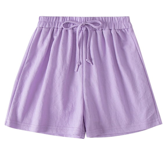 Ketyyh-chn99 Toddler Baby Boy Girl Shorts Baby Toddler Girl Shorts Ribbed Girls Solid Color Soft Bow Waist Ruffle Summer Casual Shorts for 4 Years,Purple