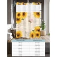 thumbnail image 6 of No Hook Cloth Fabric Shower Curtain with Snap in Liner, Sunflower Vintage Waterproof Shower Curtains Set with See Through Top Window, Spring Summer Botanical Floral Bath Curtains Shower 54"x78", 6 of 6