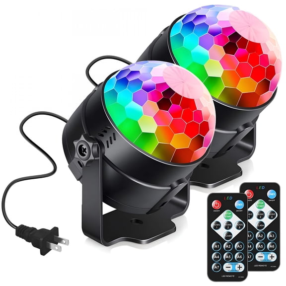 HIBIBUD Disco Ball Strobe Led Party Lights,8 Modes Disco Dj Lights for Parties Decorations Home Bar Decor,Sound Activated Small Disco Ball
