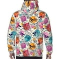 thumbnail image 7 of Lsque Skulls and Roses Pattern Casual Men's Hoodie,Hooded Sweatshirt with Kangaroo Pocket,Pullover Hoodie-XX-Large, 7 of 7
