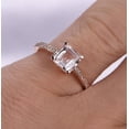 thumbnail image 3 of Vintage Design 1.5 Carat 7x5mm Emerald Cut Morganite Engagement Ring with Diamond Moissanites for Women with 18k Gold Plating, 3 of 3