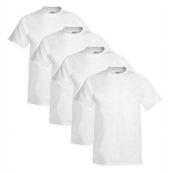 Men's Hanes Beefy Short Sleeve T (Pack of 4) 4 White