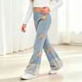 thumbnail image 5 of VIPOIN Girls' Boho Flare Pants Floral Print Vintage Y2K Style Bell Bottom Stretchy Trousers, 5 of 7