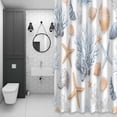 thumbnail image 4 of Blue Yellow Starfish Coral Bathroom Shower Curtain, Ocean Coastal Summer Nautical Waterproof Washable Soft Bath Curtain for Bathtub Decor with 12 Hooks&Grommet, 54x78 Inch, 4 of 9