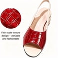 thumbnail image 3 of CHICVOMEY Dressy Peep Toe Sandals for Womens Low Chunky Heel with Faux Leather Toe Slingback Wedding Party Casual Slip On Shoes, 3 of 8