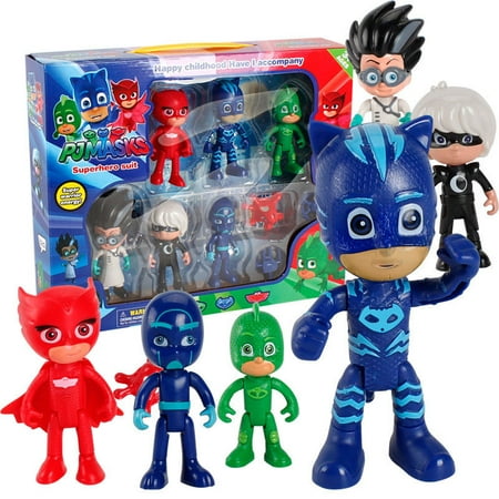 6 pcs pj masks toys catboy owlette gekko romeo night ninja luna