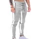 thumbnail image 4 of Pantalones largos para hombre, color a juego, bolsillos, cremallera, cuerda, pantalones casuales, pantalones para hombre, 4 of 5
