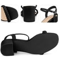 thumbnail image 4 of BLISSFUL STEP Women's Slingback Buckle Woven Block Heels Sandals, 4 of 6