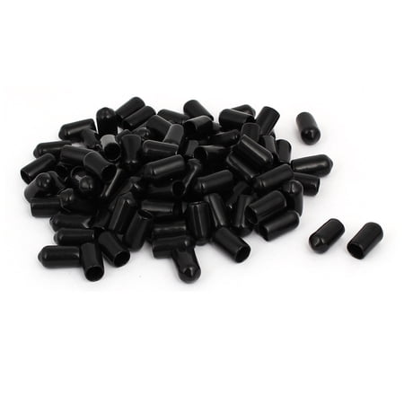 7mm Inner Dia Rubber Hose End Cap Screw Thread Protector Cover Black ...