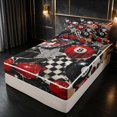 thumbnail image 3 of Erosebridal 8 Ball Zipper Twin Comforter Sets with Fitted Sheet and 2 Pillowcases Disco Zipper Bedding Set, Disco Crimson, Black Reversible, 3 of 7