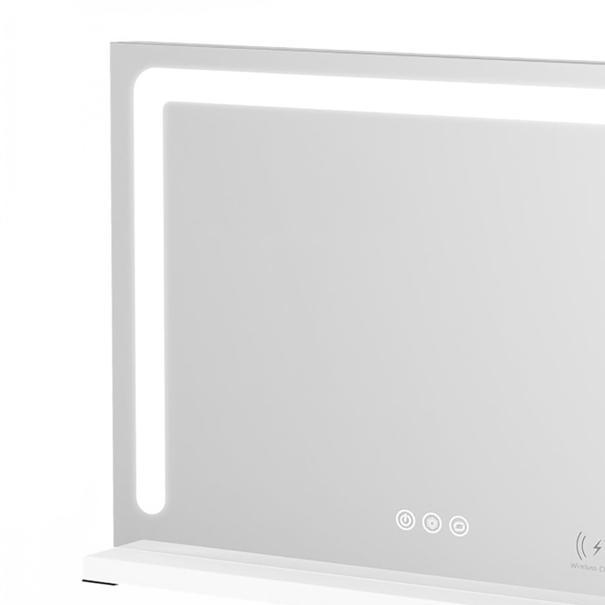 Uforic 23''x17'' Vanity Mirror with LED Lights & USB, Vanity Makeup Mirror with Bluetooth Tabletop Wall Mount, Led Mirror Makeup with 3-Color Lighting, White