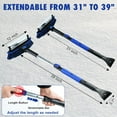thumbnail image 3 of CarCarez 39" Extendable Ice Scraper & Snow Brush with Squeegee, Foam Grip, 270° Pivoting Brush Head for Car & SUV Windshield – Blue, 3 of 6