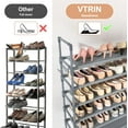 thumbnail image 6 of 10-Tier Shoe Rack - Large Capacity 50 Pair Organizer with Two Hooks - Sturdy Metal Shoe Shelf for Entryway, Closet, Bedroom, 6 of 16