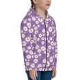 thumbnail image 5 of Kdxio Daisies Flowers Pattern Kids Boys Girls Zip Up Hoodie 3D Printed Hooded Sweatshirt Hoody Coat with Pocket 7-12 Y-Small, 5 of 6