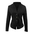 thumbnail image 3 of Casual Blazers for Women 2025 Long Sleeve Textured Open Front Notch Collar Business Casual Work Office Jacket, 3 of 5