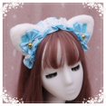 thumbnail image 1 of Lindo accesorio para el cabello de Lolita, diadema de Lolita de peluche de gato, diadema con orejas de gato de encaje, 1 of 4
