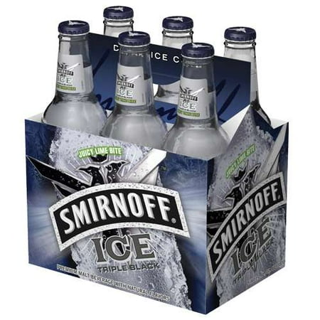 Smirnoff Ice Tripe Black Flavored Malt Beverage, 6 pack, 12 fl oz