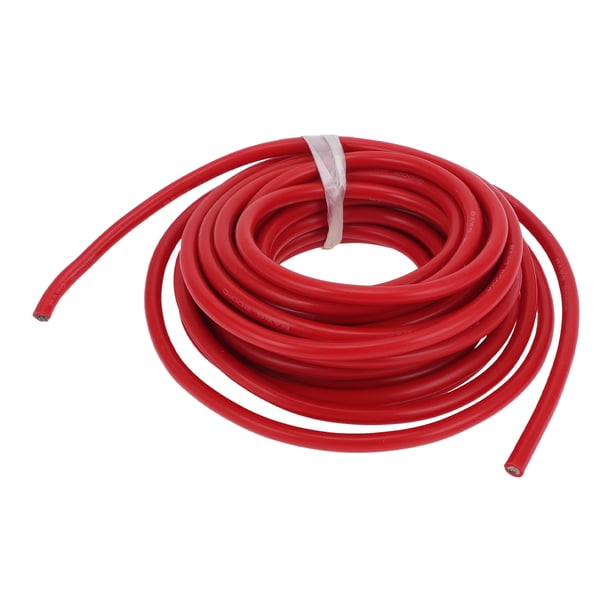 Cables de tierra únicos, cable de alimentación de 300 cm, rojo TC, 1 pieza, 8AWG, completamente aislado y con chaqueta de tacto suave para radio de coche, automotriz, altavoces de coche universal