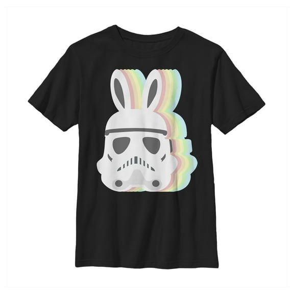 Boy's Star Wars Easter Stormtrooper Pastel Easter Ears  Graphic Tee Black Small
