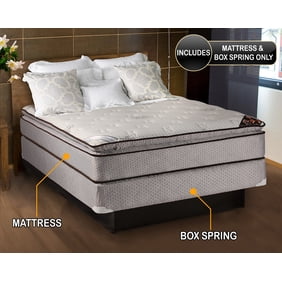 Dream Solutions Comfort Pillow Top 12 Queen Mattress And Box Spring Set Walmart Com Walmart Com