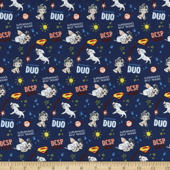 DC League Super Pets Early Days Cotton Fabric