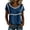 Navy, variant on Ashirexll Womens Casual Tops Linen Top Solid Color Short Sleeve Fashion Tops Lace Trimmed Shirt for Spring Summer