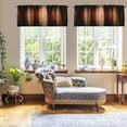 thumbnail image 4 of 2 Pack Valances Window Treatments, Orange Copper Vintage Stripe Blackout Drapes Adjustable Curtain Valances for Windows Living Room Kitchen Over Sink, 18x52 Inch Rod Pocket Valances, 4 of 6