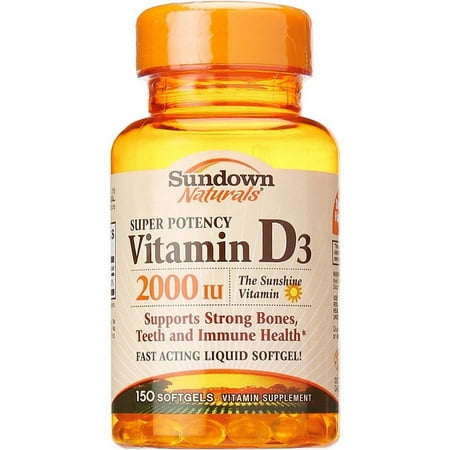 Sundown Naturals Super Potency Vitamin D3, 2000iu, 120 CT (Pack of 3)