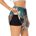 thumbnail image 3 of Lsque Colorful Sky Puppy Printed Women's Running Shorts with Liner Pockets,Elastic Quick Dry Workout Athletic Gym Yoga Shorts,Womens High Waist Shorts-XX-Large, 3 of 9