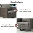 thumbnail image 4 of Planntonneo Wicker Patio Chair Set of 2, Outdoor Swivel Gliders Rocking Chairs for Garden Deck Porch Pool, Brown/Grey, 4 of 8