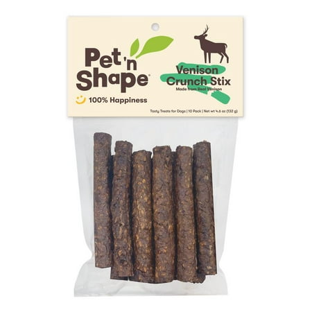 UPC: 0032657300615 | Pet n Shape Venison Crunch Sticks 10 Count – Dog Chews – No Artificial Flavors Colors Or Preservatives – Protein Rich Alternative to Rawhide