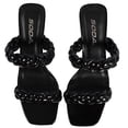 thumbnail image 4 of Soda Women's Braided Open Toe Double Strap Heels, Black Patent,  6.5 M US, 4 of 5