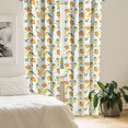 thumbnail image 3 of Ambesonne Citrus Window Curtains, Lemons and Oranges Flowers, Each 28" W x 95" L, Marigold Mustard, 3 of 5