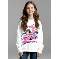thumbnail image 5 of Aideaone Girls Sweatshirts Crewneck Cute Cartoon Graphic Pullover Long Sleeve Relaxed Fit Tops White 5-14Years, 5 of 7