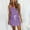 Purple, variant on Women's Casual Sleeveless V-Neck Summer Dress with Waist Pockets